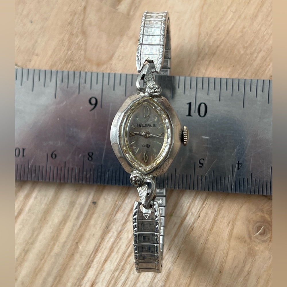 Helbros Rare Vintage Mechanical Ladies Watch Stainless Stretch Bracelet Case - Picture 5 of 13
